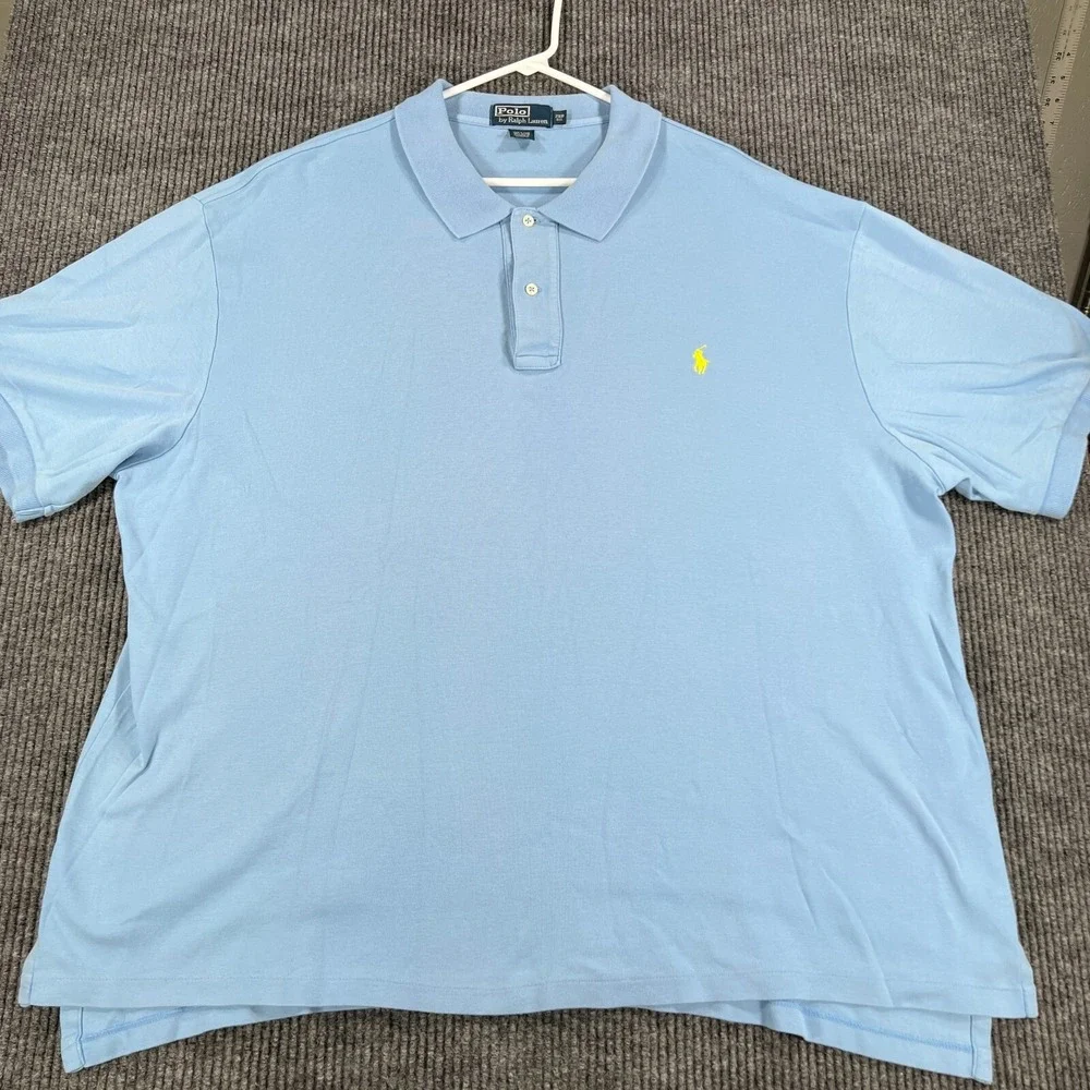 Polo Ralph Lauren Shirt Mens 2XB Big Blue Short Sleeve Casual Golf Outdoor Light